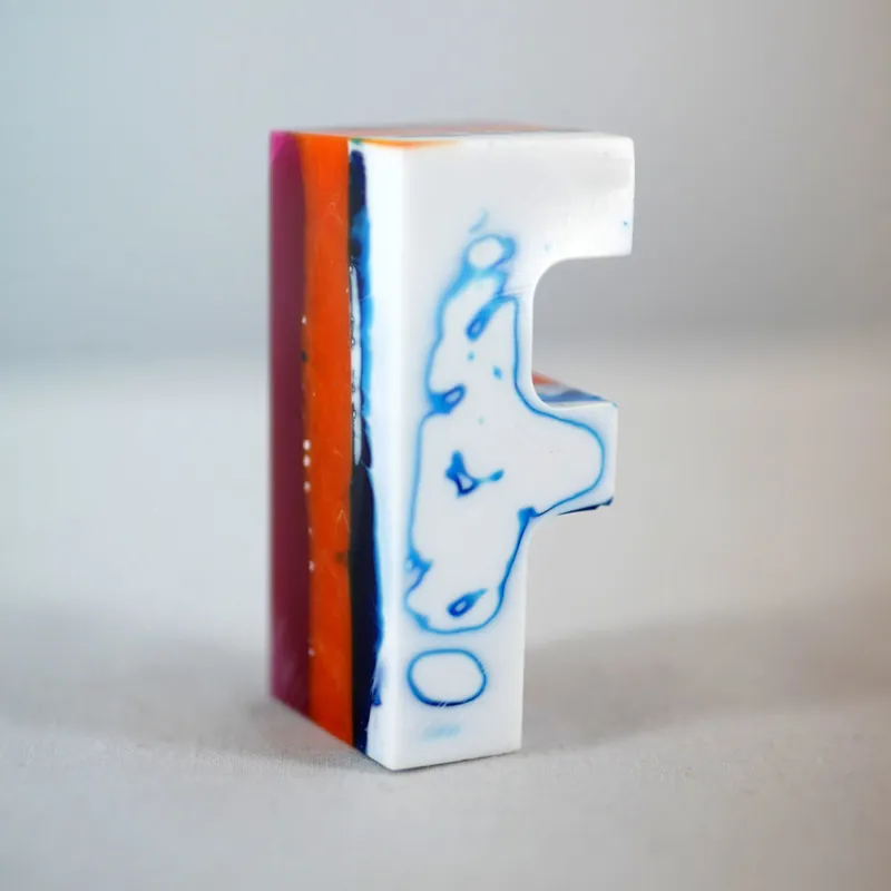 3D Fiberglass Resin Letters F